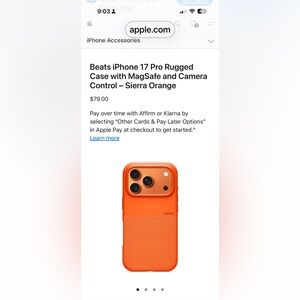 NWT BEATS IPHONE17 Cosmic Orange Phone Case